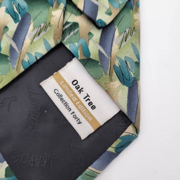 Jerry Garcia Oak Tree Limited edition Silk Tie Collection 40 Green & Gray - Picture 7 of 7